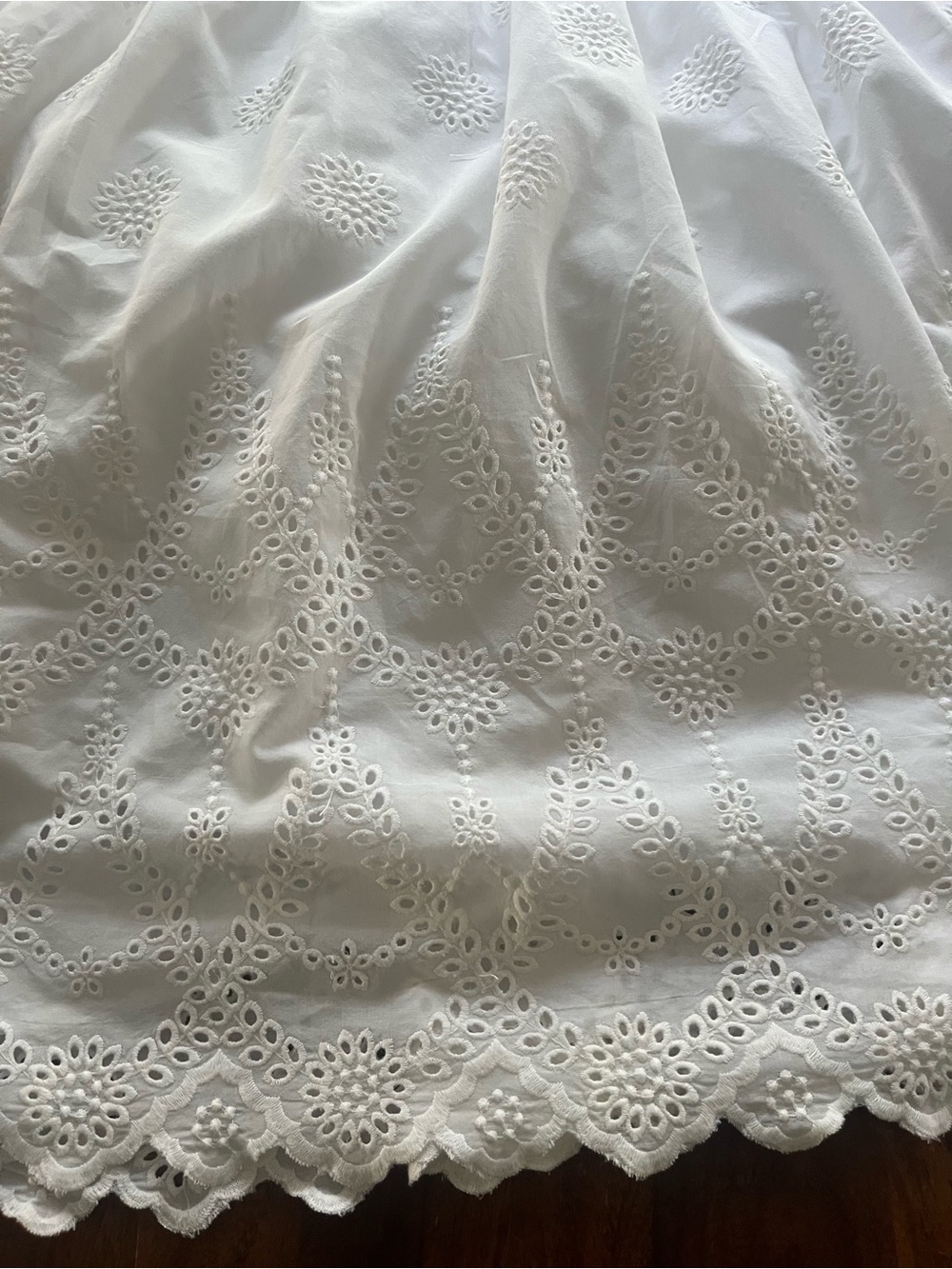 ELOQUII White Cotton Eyelet Midi Dress | Pintuck Shirt Dress | Size 20 - Picture 7 of 11